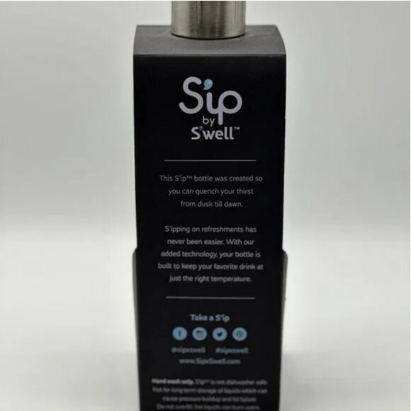 Sip by Swell 15oz. Water Bottle Stainless Steel Model 3369 Black Licorice Color - Picture 4 of 5